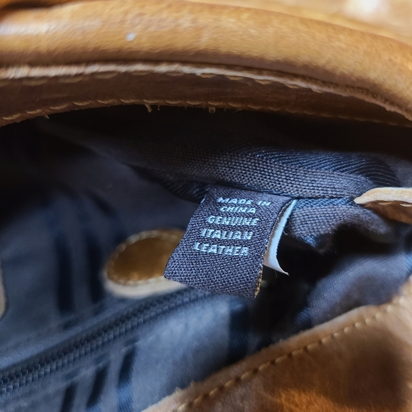 Frye Stacy Woven Studded Convertible Camel Brown Italian Leather Hobo Bag - Picture 11 of 15